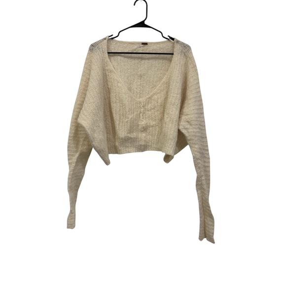 Free People Alpaca Wool White/Ivory/Off-White Sweater Fluffy - Picture 1 of 3